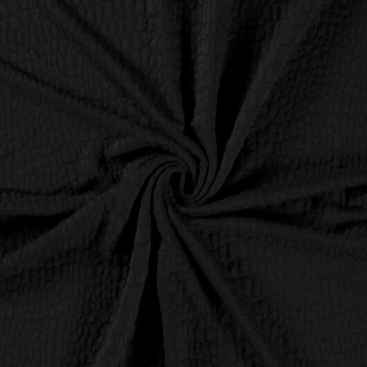 Bubble Jacquard Stretch Knit Fabric Black