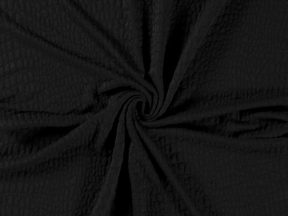 Bubble Jacquard Stretch Knit Fabric Black