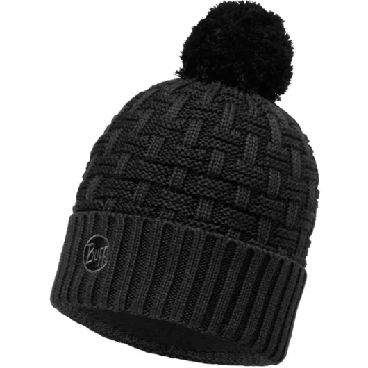 Buff Knitted Fleece Bobble Hat Airon Black