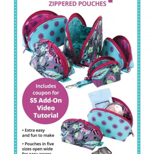 By Annie Paper Sewing Pattern Clam Up Zippered Pouches