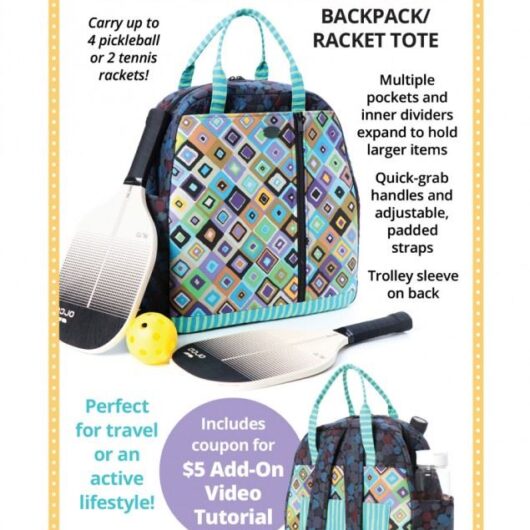 By Annie Paper Sewing Pattern Courtside Backpack & Racket Tote