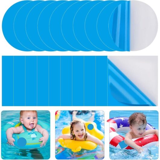 CCYKXA 20pcs Self-Adhesive PVC Repair Patches, Blue Pool Repair Kit, Inflatable Spa Repair Kit, for Beach Balls, Boats/Pools/Inflatable Canoes