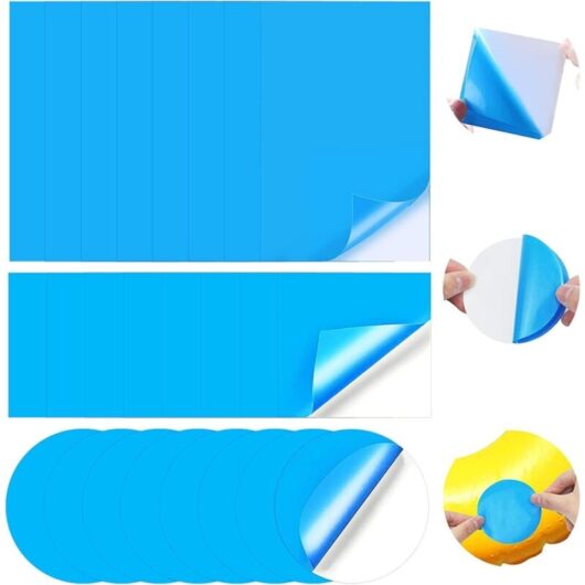 CCYKXA 24 Self-Adhesive Pool Repair Patches, PVC Pool Liner Patches, Self-Adhesive PVC Inflatable Repairs, Self-Adhesive PVC Repair Patches, Patch