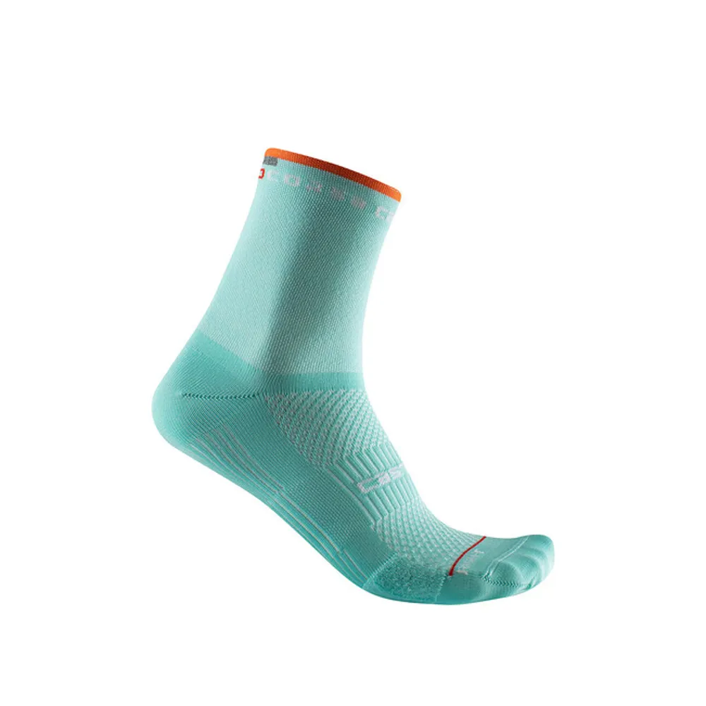 Castelli Rosso Corsa Women's 11 Road Socks Skylight/Pop Orange