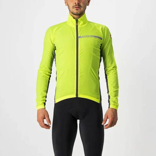 Castelli Squadra Stretch Road Jacket Yellow Fluo/ Grey