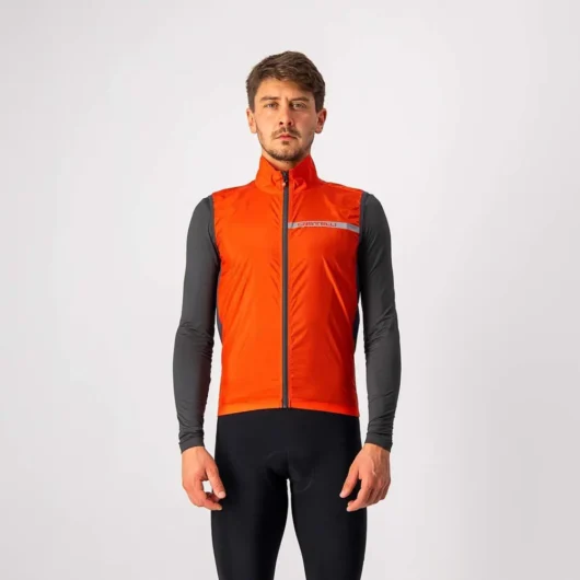 Castelli Squadra Stretch Road Vest Fiery Red/Dark Grey
