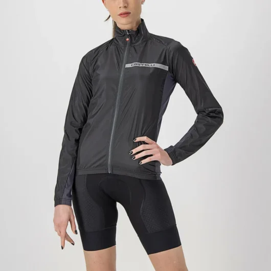 Castelli Squadra Stretch Women's LS Road Jacket Light Black/Dark Grey