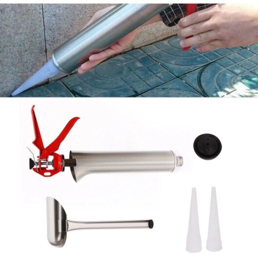 Caulking Guns Stainless Steel Mortar Grouting Gun Injector Cement Grout Mortar Caulk Pointing Grouting Gun for Grouting Floor, Re-pointing Walls,