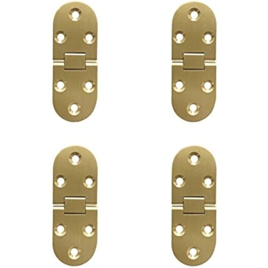 Ccykxa - 180 Degree Flip Hinges Brass Round Edge with Screws Hinge for Folding Table Furniture Cabinet Doors Wooden Box Anti Rust Copper Polishing
