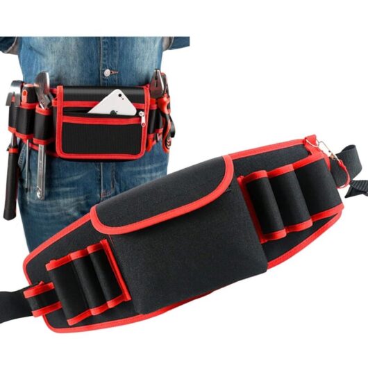 Ccykxa - Tool Belt, diy Tool Belt with Adjustable Leather Belt Tool Bag Belt Tool Belts for Storing Tools and Accessories (Red)