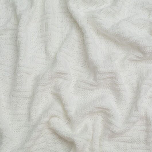 Chunky Cotton Sweater Knit Stretch Fabric Ivory