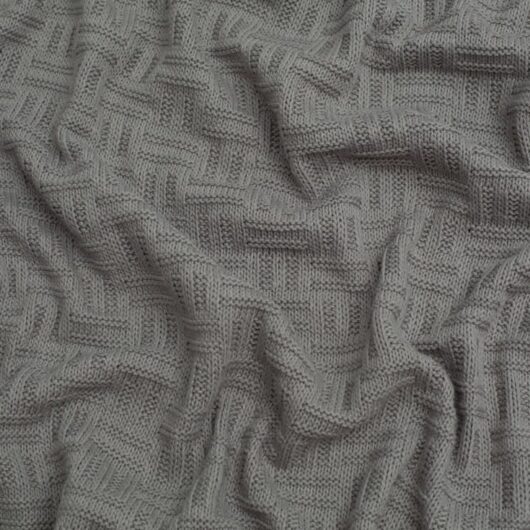 Chunky Cotton Sweater Knit Stretch Fabric Soft Grey