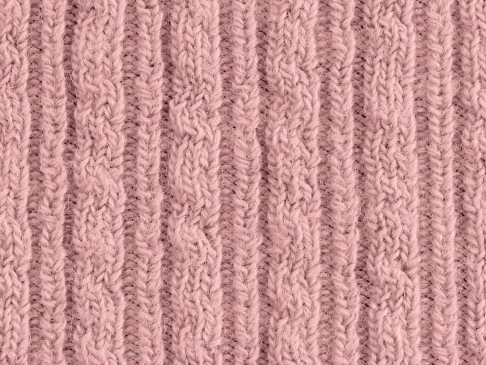 Chunky Wool Sweater Knit Stretch Fabric Pink