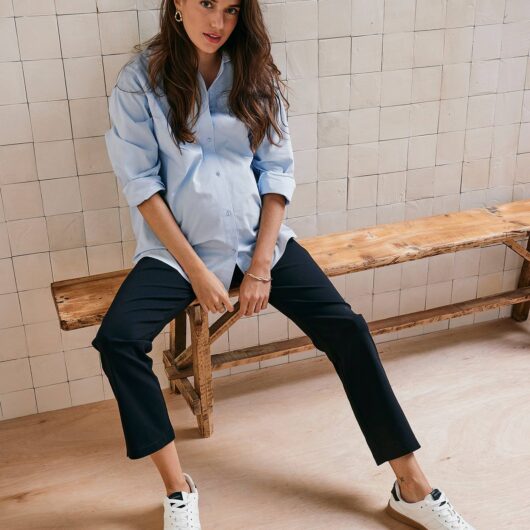 Cigarette Trousers for Maternity black