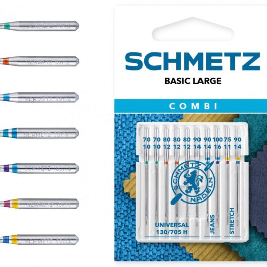 Combi Basic Large Assorted Universal, Denim & Stretch Sewing Machine Needle