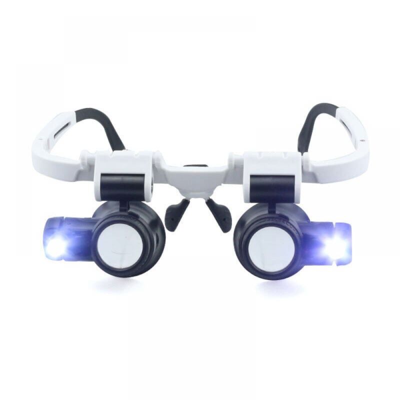 Cyslmuk - Adjustable Head Mount Magnifying Glass with led Light 8X 15X 23X Binocular Glasses Hands Free Magnifier for Reading, Magnifying Glass,