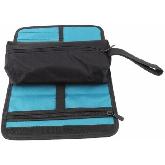 Cyslmuk - Tool Bag, Roll-up Canvas Tool Pouch, Empty Tool Storage Bag, Storage Bag with Zipper and Hanging Loop for Electrician Plumber or Mechanic