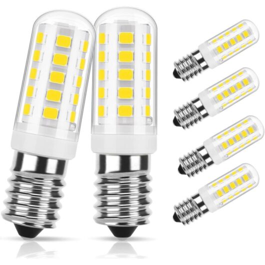 Dimmable E14 LED Bulb, Small Screw Base LED Bulb for Cooker Hood and Refrigerator, Cool White 6000K, 2.5W Equivalent to 30W Halogen Lamps, 300LM, 6
