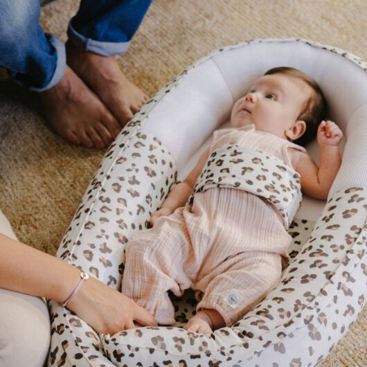 Doomoo Cocoon Progressive Baby Nest, by BABYMOOV printed beige