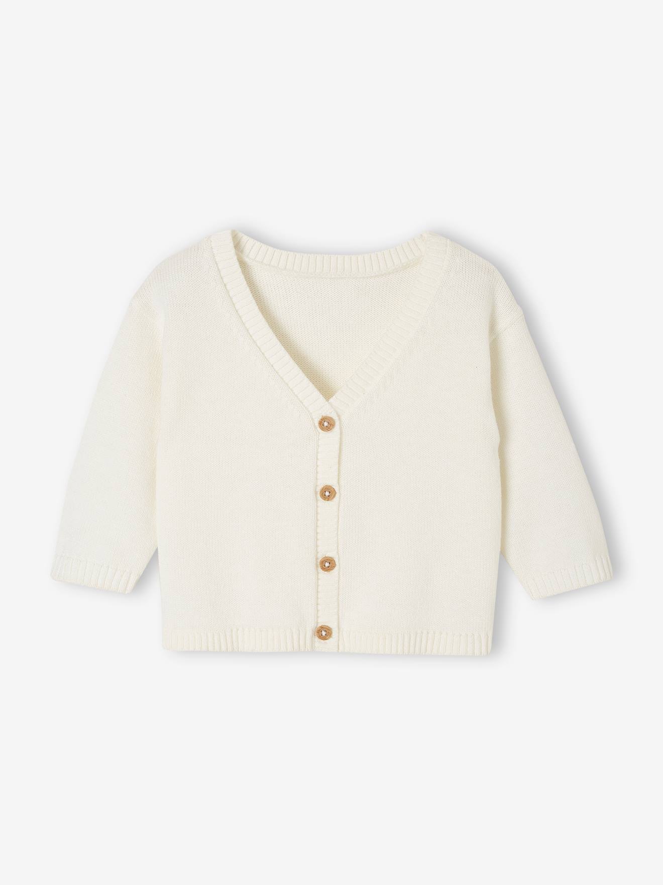 Fine Knit Cardigan for Boys white