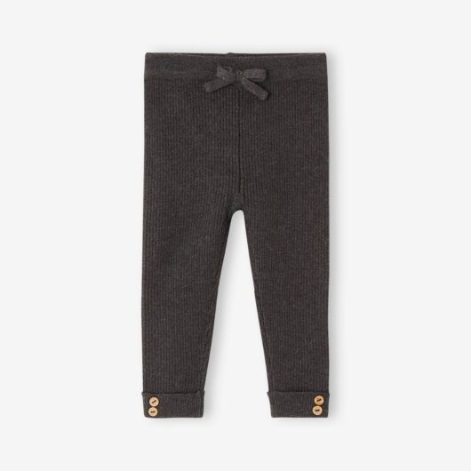 Fine Knit Leggings for Babies grey green