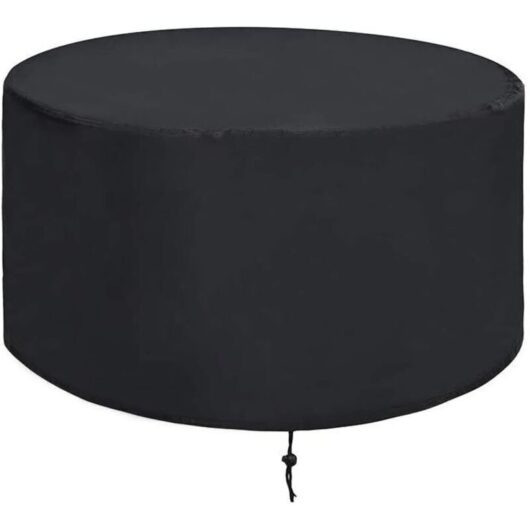 Fire Pit Cover, Reusable Waterproof Protective Cover for Fire Pit, Grill Cover, Barbecue Cover (112 x 61 cm)