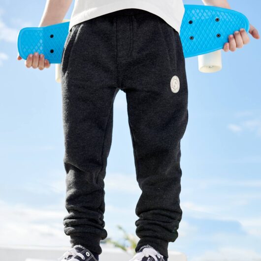 Fleece Joggers for Boys black dark mixed color