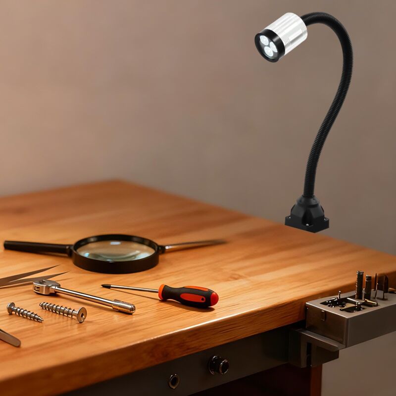 Flexible LED Work Bench Light Workshop Inspection Lamp with Fixed Base Work Lamp 6W