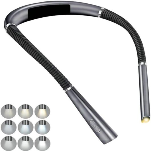 Flexible Reading Lamp - Rechargeable Reading Lamp with 3 Colors and 3 Brightness Levels, Foldable Arms and Extended Battery Life, for Reading,