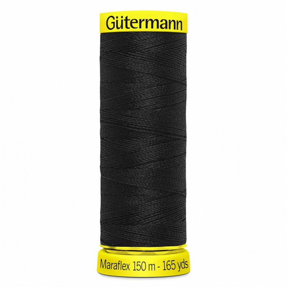 Gutermann Maraflex Elastic Stretch Sewing Thread 000 Black