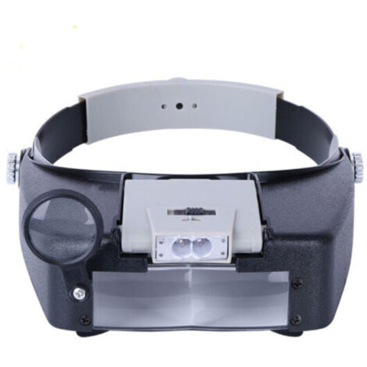 Hands-Free Headband Magnifier with Light, Magnifying Headset with LED Light, for Watchmakers, Jewelers, Reading