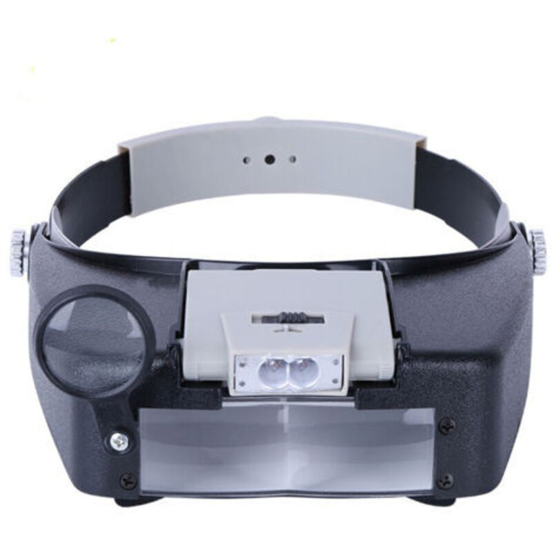 Hands-Free Headband Magnifier with Light, Magnifying Headset with LED Light, for Watchmakers, Jewelers, Reading