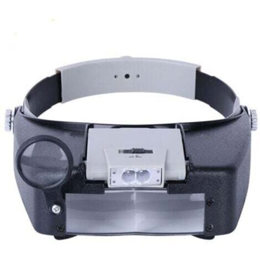 Hands-Free Watchmaker's Magnifying Headband with Light, Magnifying Headset with LED Light, for Watchmakers, Jewelers, Reading