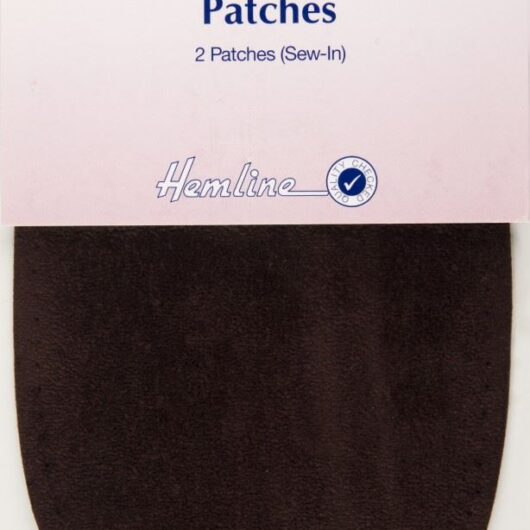 Hemline Imitation Suede Patches Brown