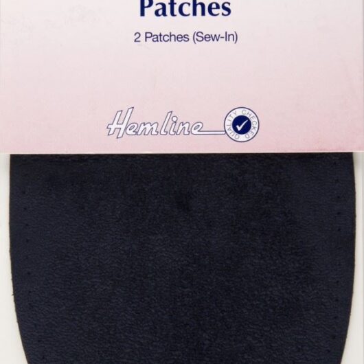 Hemline Imitation Suede Patches Navy Blue
