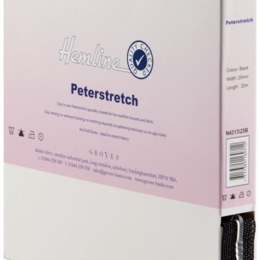 Hemline Petastretch Waistband Elastic Black