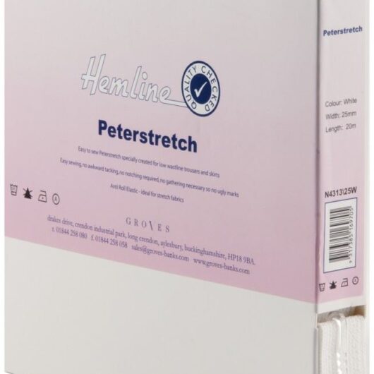 Hemline Petastretch Waistband Elastic White