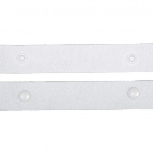 Hemline Press Fastener Snap Tape White
