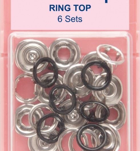 Hemline Ring Snaps Press Fasteners Refill Black