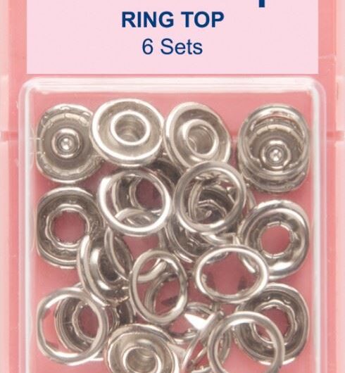 Hemline Ring Snaps Press Fasteners Refill Silver