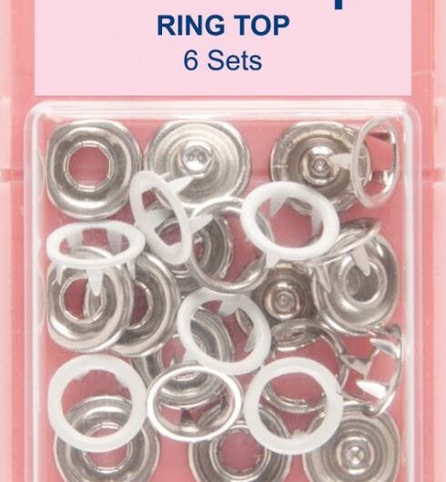Hemline Ring Snaps Press Fasteners Refill White
