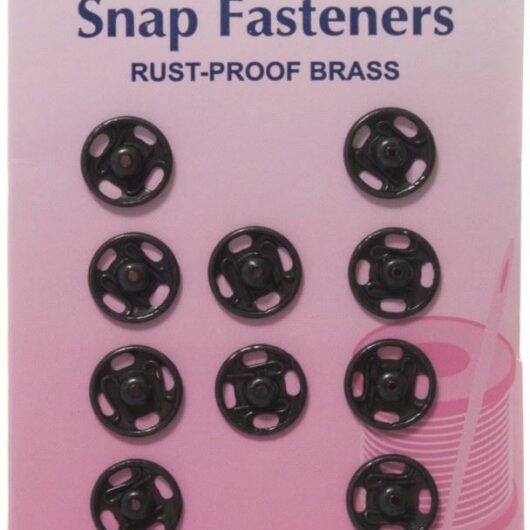 Hemline Sew On Metal Snap Fasteners Black