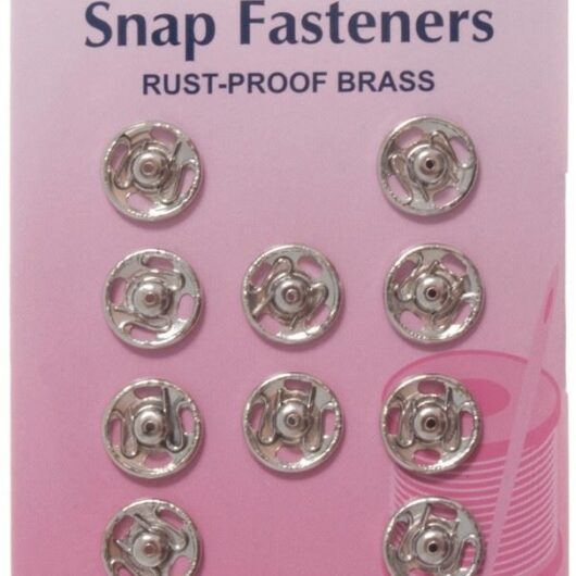Hemline Sew On Metal Snap Fasteners Silver