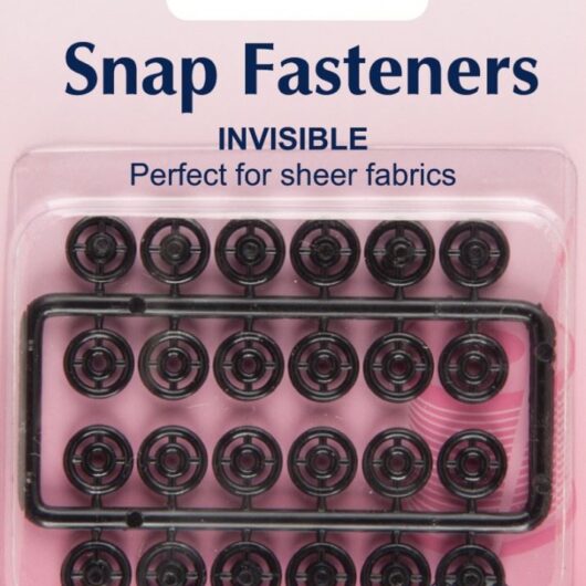 Hemline Sew On Plastic Press Snap Fasteners Black