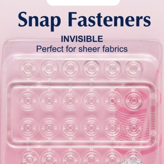 Hemline Sew On Plastic Press Snap Fasteners Clear/White