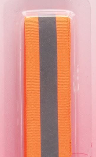 Hemline Sew On Reflective Webbing Tape Orange