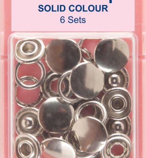 Hemline Snaps Press Fasteners Refill Silver