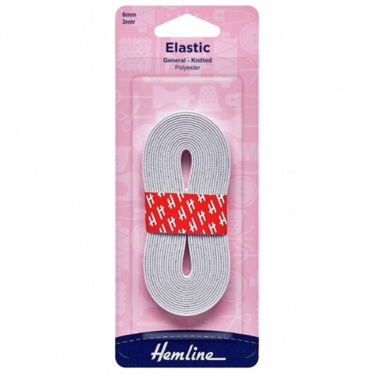 Hemline Soft Knitted Elastic White