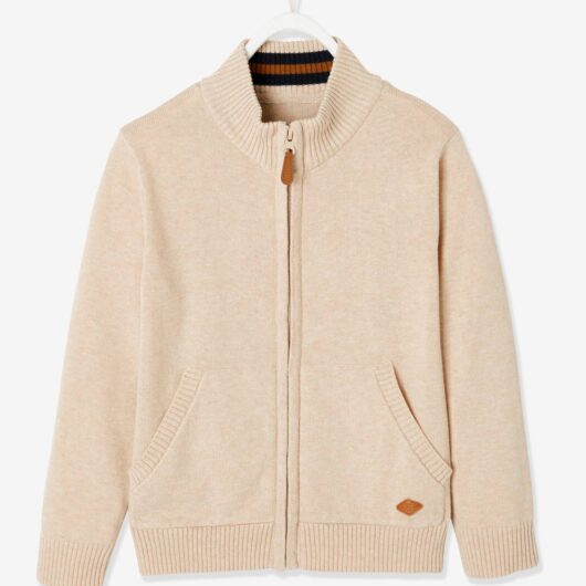 High Neck Jacket with Zip, for Boys white/red