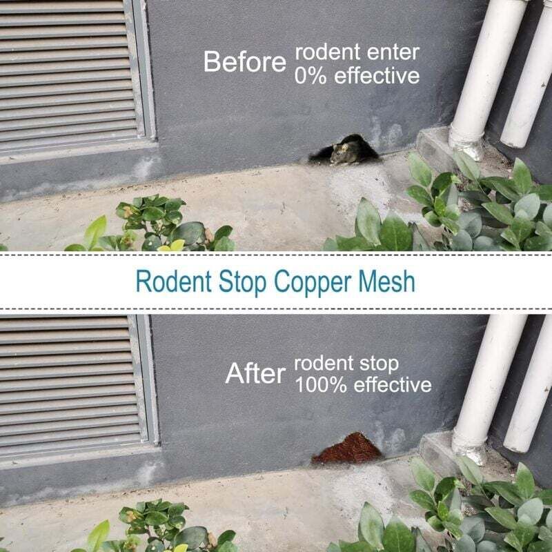 High Quality Anti Rodent Mesh, 100% Copper Anti Slug Snail Mouse Rat Birds Nematodes Ferramol, Knitted Copper Netting for Indoor, Garden (6 Meters)